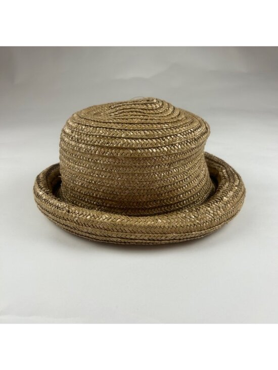 Rolled Brim Woven Straw Hat OS main image 4